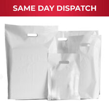 White Patch Handle Carrier Bags Plastic Shopping Bag for Cloth Gifts - All Sizes for sale  Shipping to South Africa