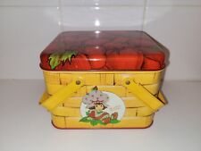 Vintage STRAWBERRY SHORTCAKE Tin Picnic Basket Metal Box , used for sale  Shipping to Canada