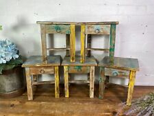 Vintage Reclaimed Rustic Hand Made Small Bedside Lamp Table Plant Stand Stool for sale  Shipping to South Africa