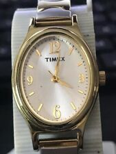 Timex 23mm Two Tone Oval Dial Ladies Quartz Watch, Run, New Battery (#1610), used for sale  Shipping to South Africa