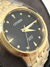 Relógio Citizen feminino quartzo dia e data mostrador preto tom dourado 27 mm EQ0603-59F comprar usado  Enviando para Brazil