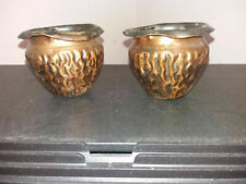 Coppia vasetti vaso in rame ottone porta fiori portavaso oggetti cucina rustica usato  Ragalna
