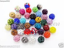 20Pcs Quality Czech Crystal Rhinestones Pave Clay Round Disco Ball Spacer Beads , used for sale  Shipping to South Africa
