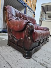 Burgundy leather sofa for sale  GRAYS