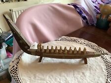 Vintage Kerala Snake Boat Hand Crafted Wooden & Brass Ship Vessel India 16” Long for sale  Shipping to South Africa