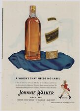 1942 Johnnie Walker Black Label anuncio escocés: el whisky que no necesita etiqueta, usado segunda mano  Embacar hacia Argentina