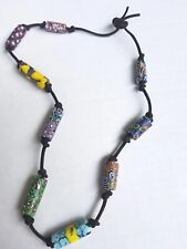 Antique African Venetian Millefiori Trade Bead Necklace 9 Lg Beads for sale  Shipping to Canada