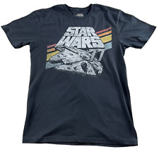 Camiseta Star Wars Millennium Falcon masculina pequena 77 listras diagonais retrô anos 80 comprar usado  Enviando para Brazil