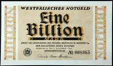 BILLETE DE BANCO MÜNSTER 1923 XX-RARO 1 BILLÓN DE MARCOS inflación dinero de emergencia estados alemanes segunda mano  Embacar hacia Argentina