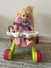 Fisher Price Brilliant Basics Stroll Along Baby Doll Stroller Walker Toy Educati, used for sale  Shipping to South Africa