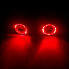 Brugt, 2x Car Fog Light Running Lamps Red/White COB Halo 3" Angel Eye Ring Hawkeye til salg  Sendes til Denmark