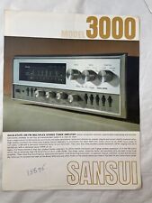 Sintonizador de anuncios impresos Sansui estéreo modelo 3000 especificaciones de color anuncio japonés anuncio de utilería segunda mano  Embacar hacia Argentina