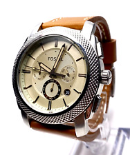 Usado, Relógio masculino FOSSIL MACHINE FS5131 CRONÓGRAFO MOSTRADOR CHAMPANHE PULSEIRA DE COURO ~ NOVO SEM ETIQUETAS comprar usado  Enviando para Brazil