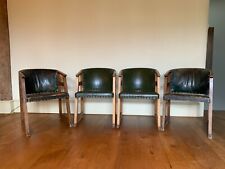 vintage green leather armchair for sale  SLOUGH