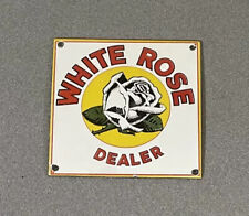 VINTAGE WHITE ROSE PORCELAIN SIGN CAR GAS OIL TRUCK GASOLINE for sale  Shipping to Canada