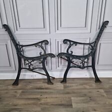 Reclaimed Vintage Decorative Ornate Cast Iron Metal Garden Bench Seat Ends BE46 for sale  Shipping to South Africa