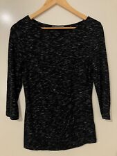 Usado, Camiseta feminina basca tamanho 12 padrão preto branco manga 3/4 frente detalhe ruche comprar usado  Enviando para Brazil