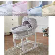 Luxury Baby Wicker Moses Basket Full Set With Rocking Stand And Deluxe Mattress for sale  Shipping to South Africa
