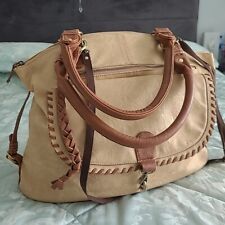 Used, 100% LIGHT TAN / BEIGE ITALIAN LEATHER LARGE TRAVEL/  SHOULDER / TOTE BAG for sale  Shipping to South Africa
