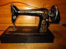 ANTIQUE SINGER SEWING MACHINE MODEL 66 "RED EYE" ,HAND CRANK, SERVICED, used for sale  Shipping to Canada