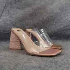 Usado, BP Shoes Feminino 6 Sandálias Mule Moda Slide Salto Triangular Strass Alça Transparente  comprar usado  Enviando para Brazil