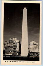 Cartão postal Buenos Aires Argentina Plaza De La Republica c1940 foto RPPC comprar usado  Enviando para Brazil