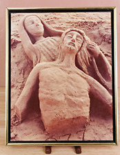 Escultura em areia vintage Jesus e Maria quadro praia madeira selvagem Nova Jersey década de 1970 comprar usado  Enviando para Brazil