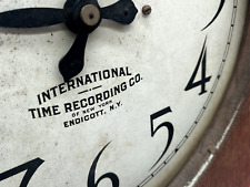 vintage antique endicott ny international time recording clock time large wood for sale  Shipping to South Africa