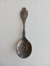 Norwegian, Handmade, Very Detailed - TPB-TINN - 6" Vintage Pewter Spoon With Elk for sale  Shipping to South Africa