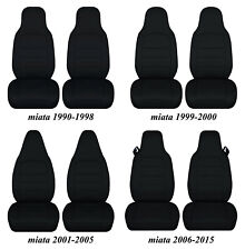 2 Semi Custom Cotton Car seat covers solid black fits Mazda Miata 1990-2015 for sale  Shipping to South Africa