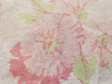 Lençol plano completo branco com flores rosa, chique gasto, núcleo de casa de campo, 72x92 polegadas comprar usado  Enviando para Brazil
