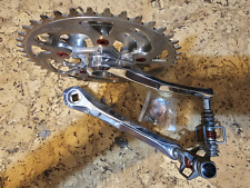 Vintage Grafton Joystix 175mm Real Chainrings USA made Polished Silver Rare 90's, used for sale  Shipping to South Africa