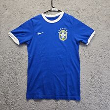 Camiseta deportiva de entrenamiento de fútbol americano del equipo de Brasil talla pequeña azul blanca segunda mano  Embacar hacia Argentina