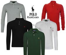 Men's Polo Ralph Lauren Custom Fit Cotton Polo Shirt Top T-shirt Long Sleeve for sale  Shipping to South Africa