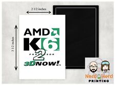 Ímã de geladeira AMD K6 2 logotipos 2 1/2 x 3 1/2 pol, usado comprar usado  Enviando para Brazil