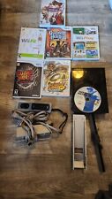 Nintendo BLACK Wii Console Bundle LOT Games POWER CORDS Accessories for sale  Shipping to South Africa