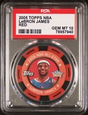 2005-06 Topps NBA Collector Poker Chip LeBron James Rojo PSA 10 Gemas Como Nuevo Raro, usado segunda mano  Embacar hacia Argentina