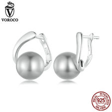 Brincos femininos de argola de prata esterlina elegantes S925 concha pérola Voroco comprar usado  Enviando para Brazil