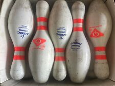 10 Bowling Pins Amflite II AMF Qubica Plastic Coated Made USA-HIGH GLOW ORANGE for sale  Shipping to South Africa