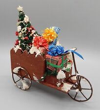 Carro de bicicleta de Navidad de colección con decoraciones de árboles y regalos casa de muñecas miniatura 1:12 segunda mano  Embacar hacia Argentina