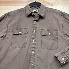 Camisa masculina LL Bean marrom média lona lavada ao sol botão manga longa acampamento comprar usado  Enviando para Brazil