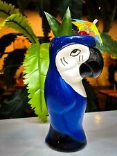 Vaso de cerâmica tiki arara papagaio azul pássaro tropical lembrança comprar usado  Enviando para Brazil