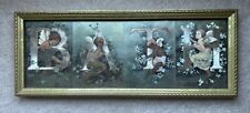 Vintage Foil Art "BATH" Print w/ Cherubs Victorian Style Gold Framed 17.5" x 7" for sale  Shipping to South Africa