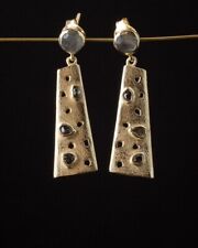Used, Genuine Diamond Earrings/Dangle Earrings/Art Decko Style/Diamonds/Labradorite for sale  LONDON
