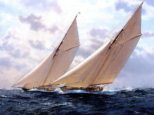 Used, Dream-art Oil painting seascape big sail boats - Sailing on ocean canvas art 36" for sale  Shipping to Canada