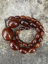 Antique Art Deco 1920’s Bakelite Cherry Amber Beads Necklace Wgt: 71.3g for sale  STOURBRIDGE
