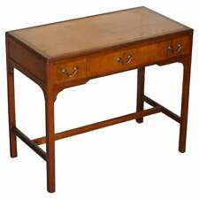 ANTIQUE VICTORIAN WATCHMAKERS DESK GEORGIAN TASTE MAHOGANY & BROWN LEATHER for sale  PULBOROUGH