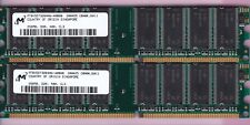 Kit de memória RAM DIMM 512MB 2x256MB PC3200 MÍCRON MT8VDDT3264AG-40BGB DDR-400 DDR1 comprar usado  Enviando para Brazil