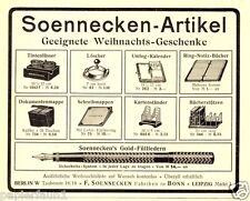 Soennecken Füller Reklame von 1916 Tintenfass Kalender Notizbuch Weihnachten Ad gebraucht kaufen  Waldburg