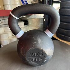 Casaco em pó 35 lb 16 kg kettlebell peso exercício academia fitness ferro fundido, usado comprar usado  Enviando para Brazil